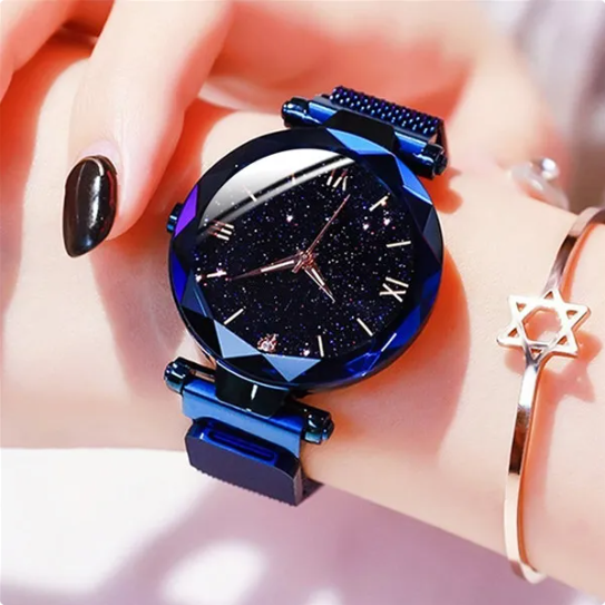 Relógio feminino com pulseira milanesa Obsidian Sky