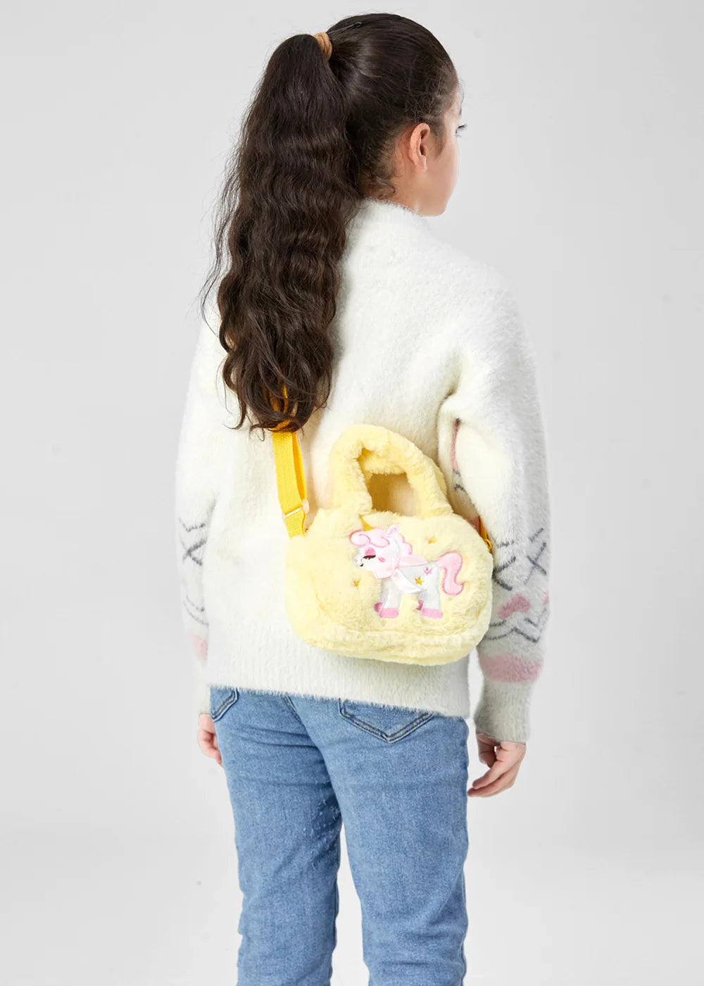 Bolsa de pelúcia infantil super fofa - unicórnio