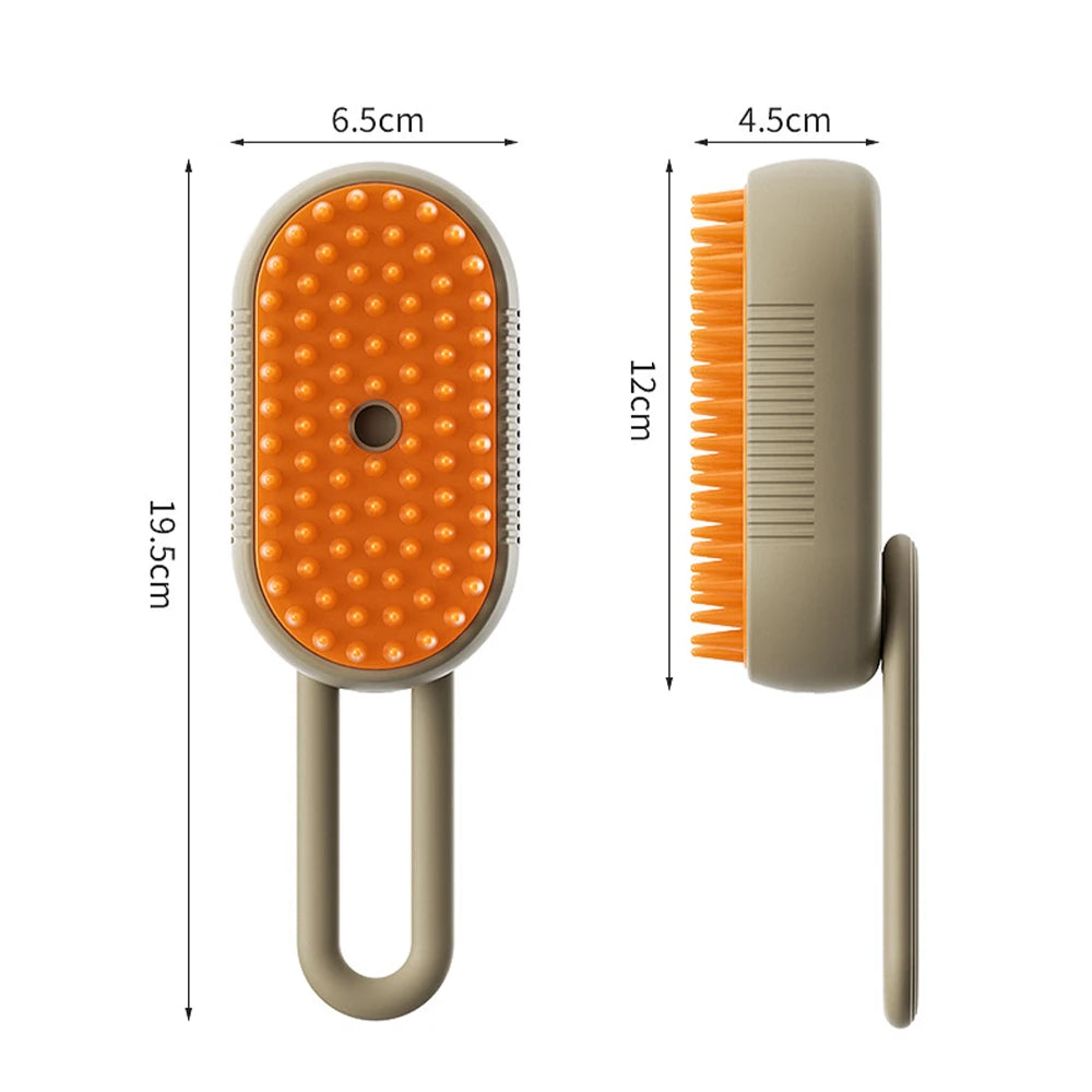 Escova vaporizadora para pets elétrica 3 em 1