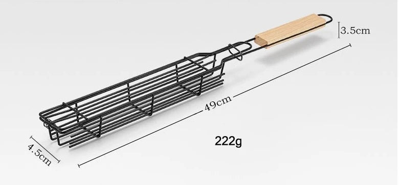 Grelha para churrasco fechada estilo gaiola - carnes e vegetais