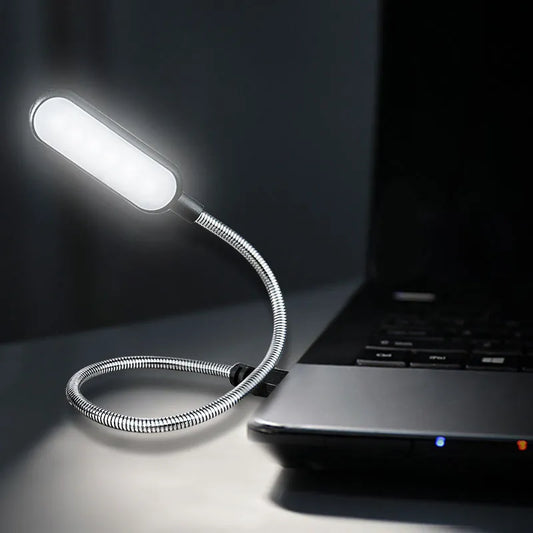 Mini lâmpada flexível LED USB portátil - para leitura e notebooks