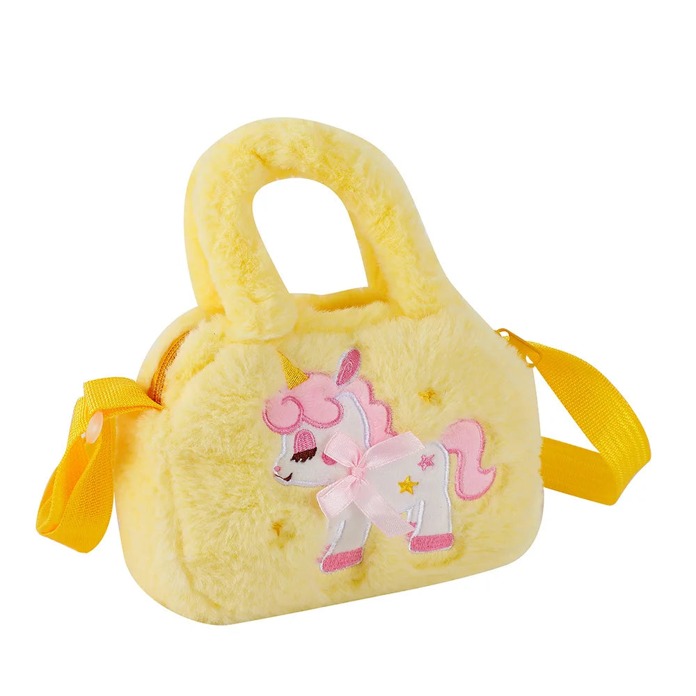 Bolsa de pelúcia infantil super fofa - unicórnio