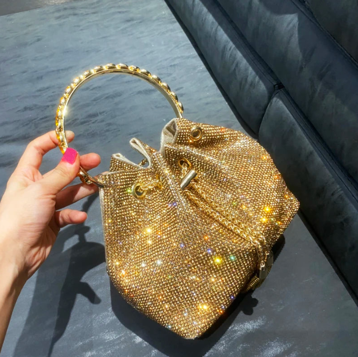 Bolsa clutch festas e eventos detalhes formato em diamante brilhante