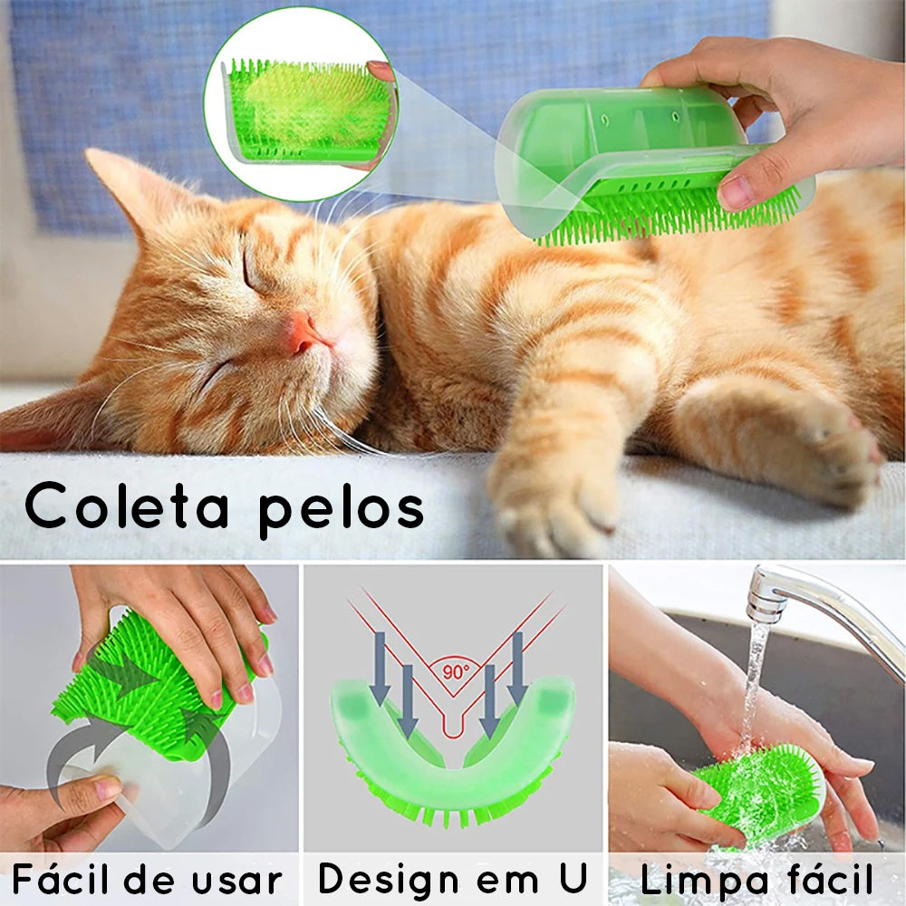 Massageador para gatos e removedor de pelos - cuidados e carinho