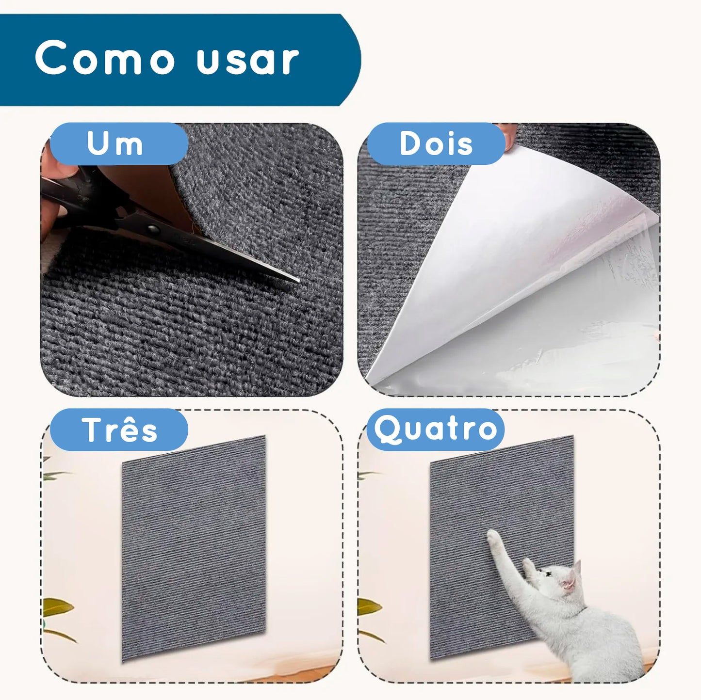 Arranhador para gatos e protetor de móveis - autoadesivo