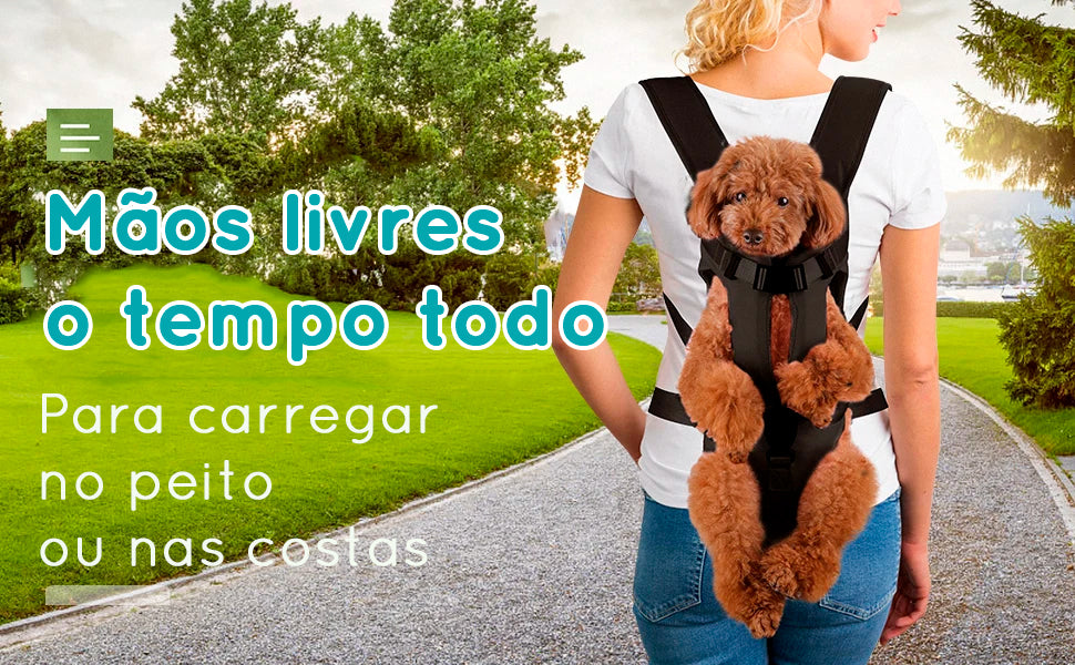 Mochila canguru slim para pets - peito ou costas