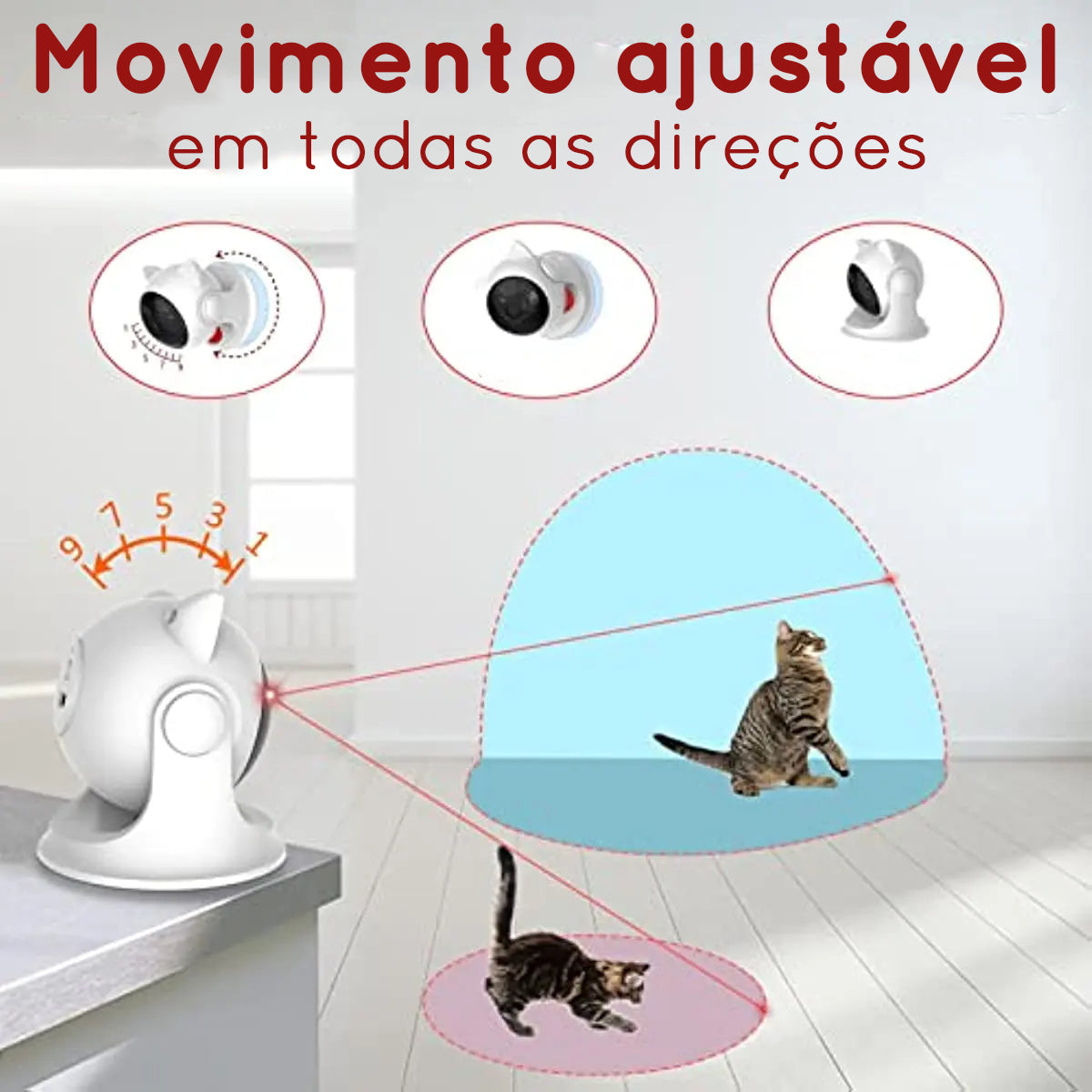 Brinquedo pet laser automático e interativo - gatos e cães