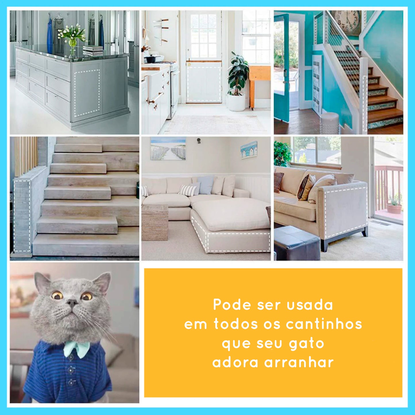 Película autoadesiva contra arranhões de gatos - para toda a casa