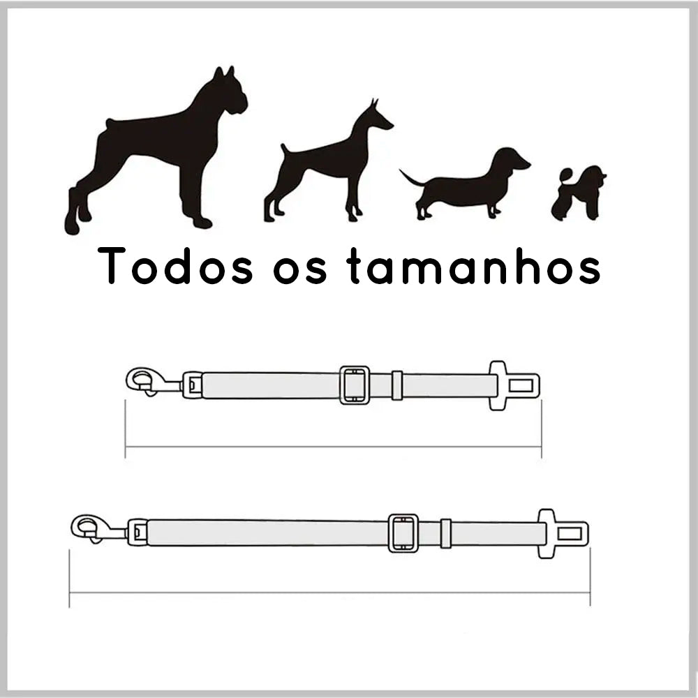 Cinto de segurança com peitoral ajustável para pets - para todos os carros