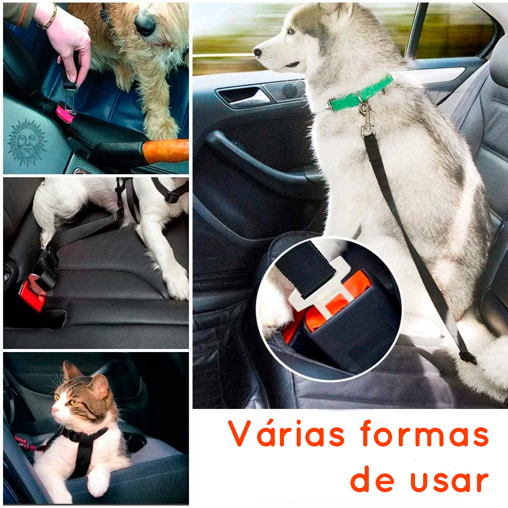 Cinto de segurança com peitoral ajustável para pets - para todos os carros