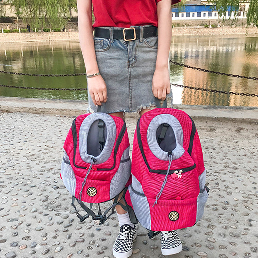 Mochila para carregar pet respirável e resistente - com brinde