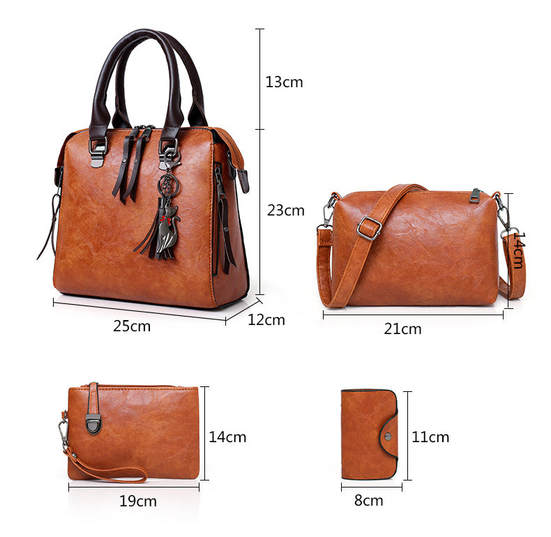 Conjunto 4 bolsas femininas luxuosas BeauChat