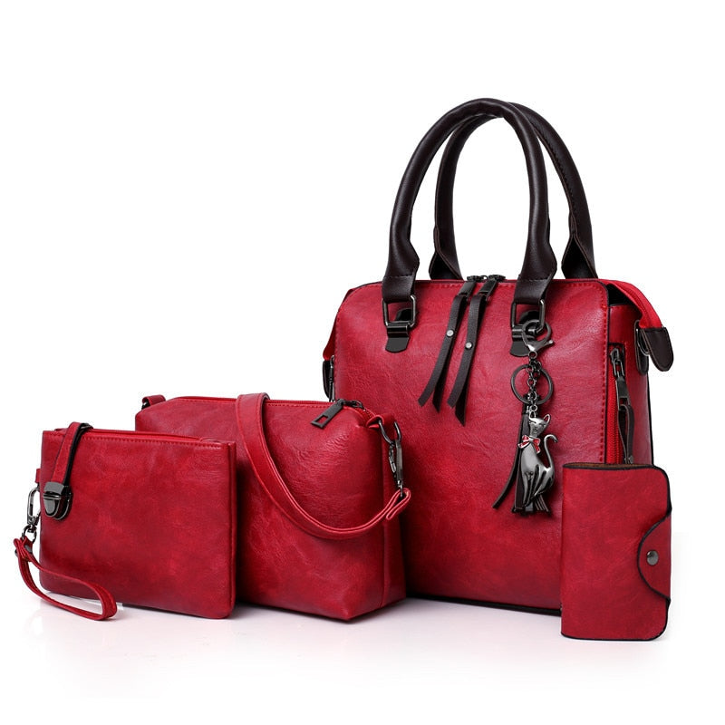 Conjunto 4 bolsas femininas luxuosas BeauChat