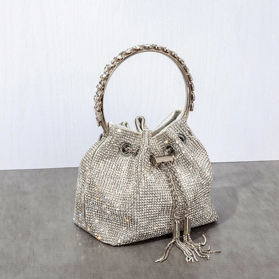 Bolsa clutch festas e eventos detalhes formato em diamante brilhante